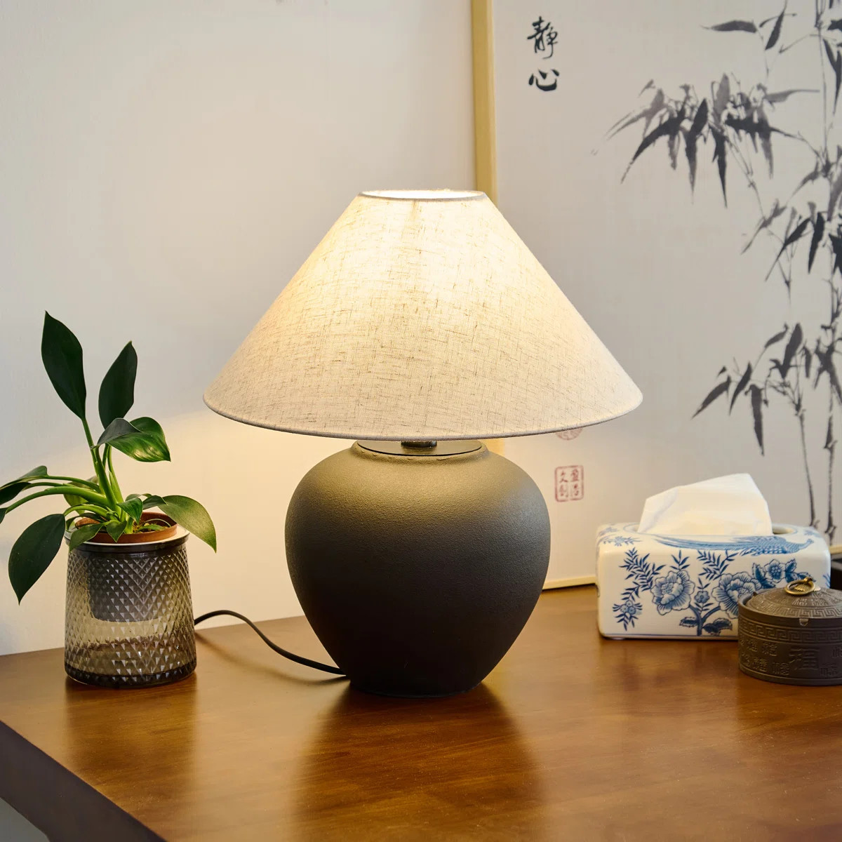 Latitude Run\u00ae Birdsboro 15.75\u201c 1 - Light Minimalist Porcelain Base Ceramic Table Lamps ... | Wayfair North America