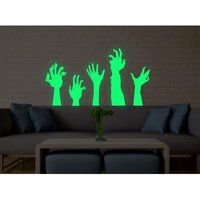 Briday - Halloween Decor Creative PVC Ghost Hand Luminous Wall Sticker Fluorescent Decorative Night  | ManoMano UK