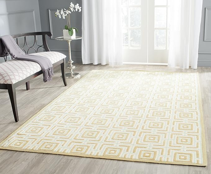 SAFAVIEH Newport Collection Area Rug - 5'6" x 8'6", Olive & Light Blue, Handmade Cotton, Ideal fo... | Amazon (US)