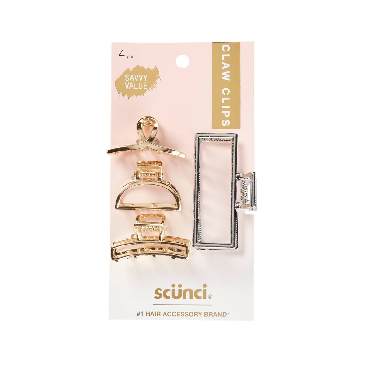 scunci Basic Metal Hair Claw Clip - 4ct | Target