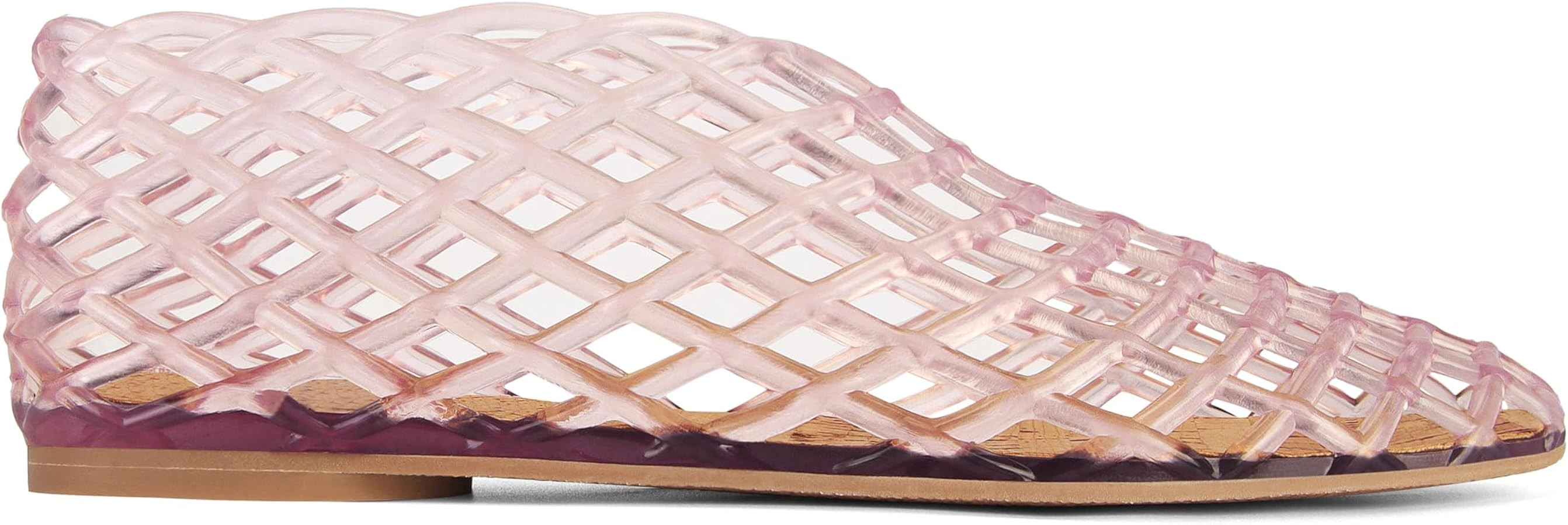 Jelly Mesh Ballet Flats for Women Clear Hollow Jellies Flat Sandals Round Toe Slip On Beach Balle... | Amazon (US)