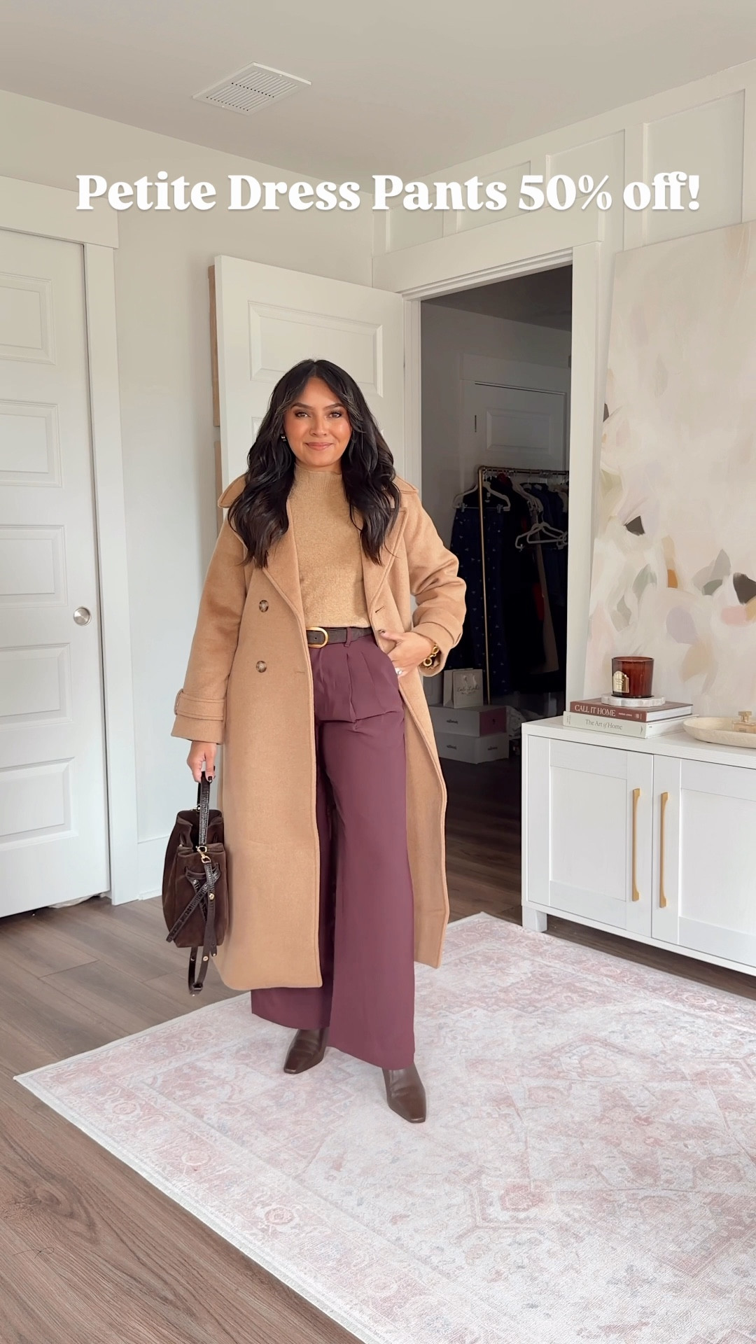 Workwear office outfits with boots!
For reference: I’m 5’0, 32b bra size, and 2/26 in bottoms, pear shaped. 
*Everything I share is unaltered! TTS means true to size. Between size 5-6.6 in shoes

Gray wrap coat size xs petite TTS
Black ribbed tee size small TTS
Black pleated trouser pants size 2 petite TTS
Black boots size 5.5 TTS

Burgundy red wine coat size xs petite TTS
Burgundy sweater size xs petite TTS
Brown reversible belt size xs TTS
Navy pleated trouser pants size 2 petite TTS
Brown medium natural boots size 5.5 TTS

Camel coat size xs petite TTS
Camel tan sweater - old, similar linked
Dark brown belt size 27-31” TTS
Burgundy bordeaux purple pleated trouser pants size 2 petite TTS
Brown boots size 5.5 TTS

Terra brown cardigan size xs petite TTS
Brown long sleeve tee size small TTS
Camel hair tan pleated trouser pants size 2 petite TTS
Dark brown belt size 27-31” TTS
Brown boots size 5.5 TTS

Suede blazer size xxs TTS
Sweater size xxs TTS
Dark brown belt size 27-31” TTS
Terra brown pleated trouser pants size 2 petite TTS
Dark brown boots size 5.5 TTS



Petite workwear outfits
Fall office outfits
Winter work outfits
Petite business casual
Office outfits with boots
Petite style inspo
Workwear capsule wardrobe
Chic office style
Petite winter fashion
Workwear outfit ideas
Fall fashion for petites
Boots for work outfits
Petite trousers and blazers
Workwear staples 2025
Elevated everyday office style


#LTKStyleTip 



#LTKWorkwear #LTKSaleAlert #LTKPetite