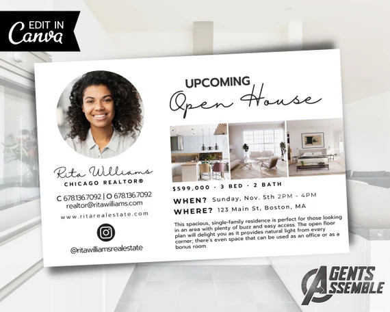 Upcoming Open House Open House Postcard Real Estate - Etsy | Etsy (US)