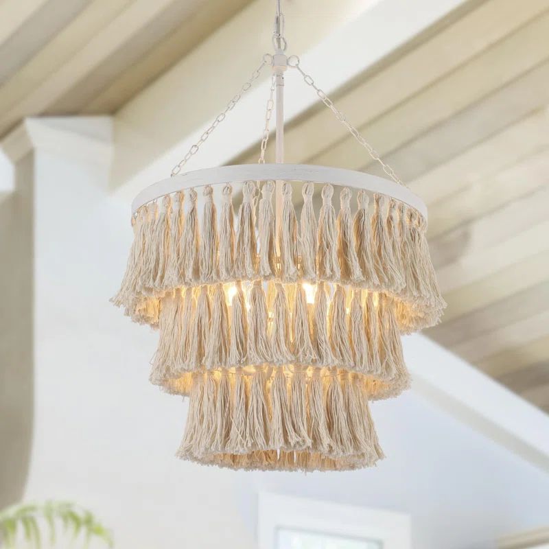 Siland 4-light Dimmable Tiered Fringe Chandelier | Wayfair North America