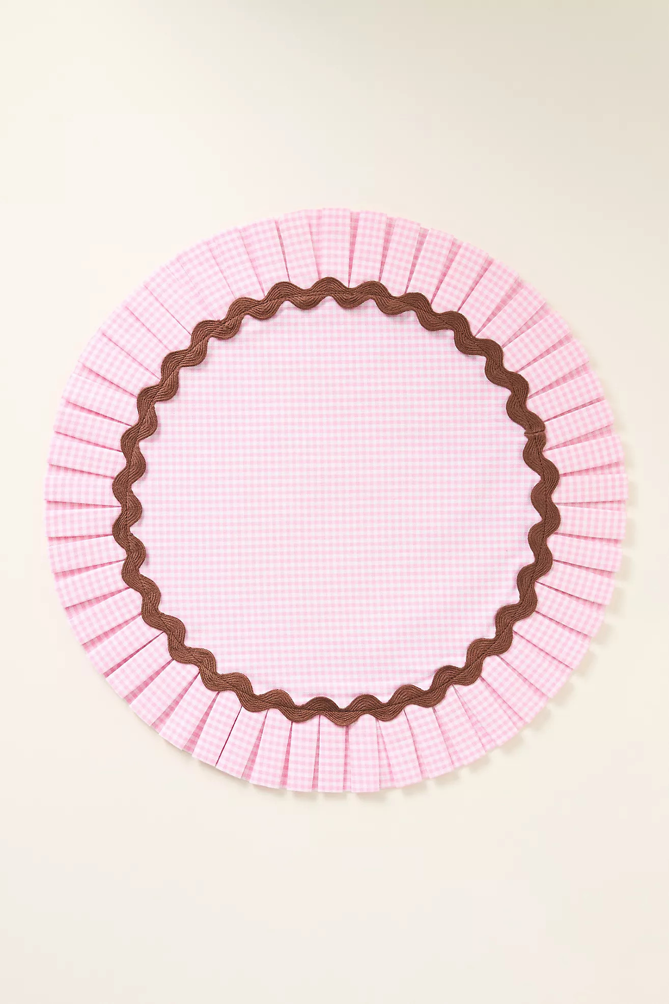 Ruby Rickrack Pleated Round Placemat | Anthropologie (US)