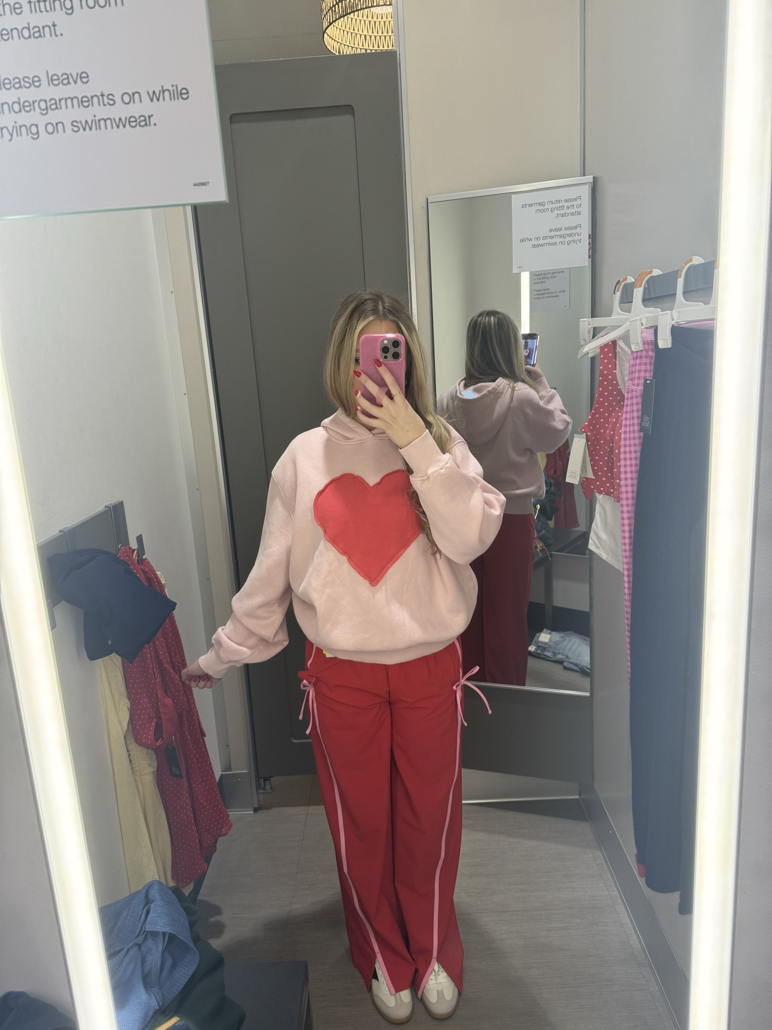 Seeing red (and pink!) in the best way possible. 💌 Is it ever too early to start dressing for V-Day? I think not.

#LTKseasonal #LTKunder50 #valentinesdayoutfit #vdayoutfit #pinkandred #coquetteaesthetic #targetstyle #fittingroomfinds #heartprint #cozyfashion #streetstylepink #valentinesday2026