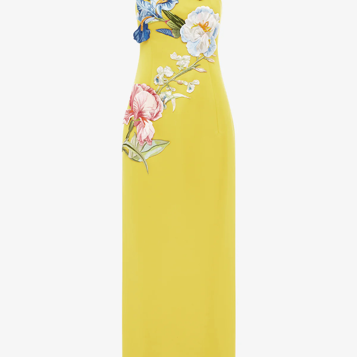 Rayna Appliqué Floral Bustier Maxi Dress - Mustard | LEO LIN US