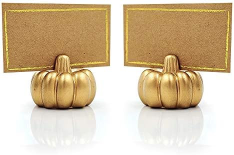 Kate Aspen Pumpkin Place Card Holder, Set of 6, Gold | Amazon (US)