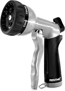 RESTMO Garden Hose Nozzle, Heavy Duty Metal Water Nozzle with 7 Adjustable Spray Patterns, High P... | Amazon (US)