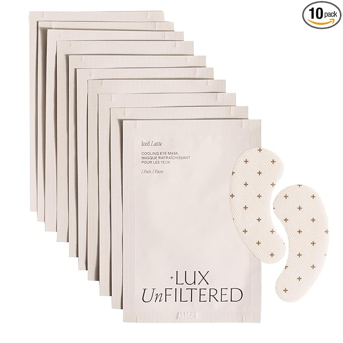 + Lux Unfiltered Iced Latte Cooling Under Eye Patches - Anti-Slip Caffeine Infused Korean Eye Mas... | Amazon (US)
