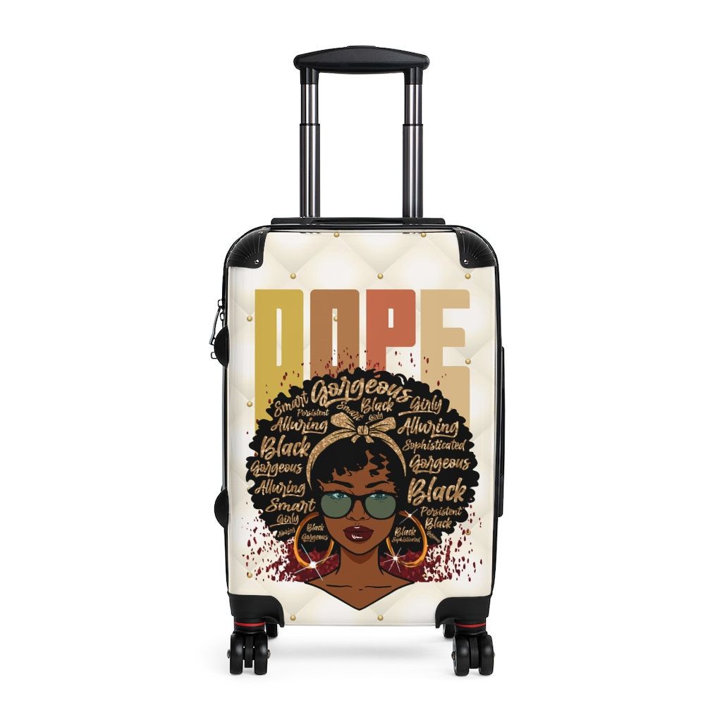 Elegant Woman African American Compact Carry On Suitcase Luggage. | Etsy (US)