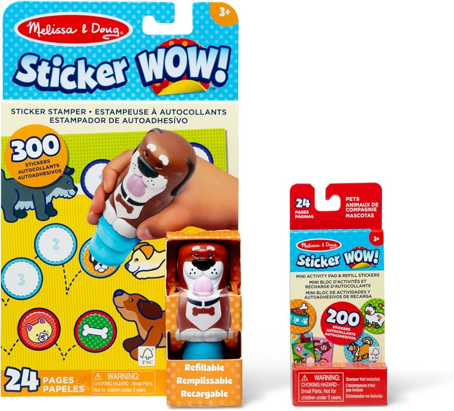 Melissa & Doug Sticker Stamper Set: Dog Bundle - Sticker stamper with 300 stickers, 24-page activ... | Amazon (US)