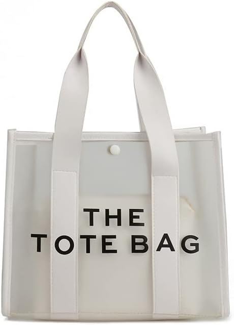 AUPU Cute Clear The Tote Bags for women Beach Travel Tote Shoulder Transparent Vinyl PVC Handbag | Amazon (US)