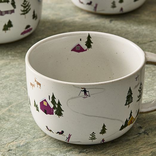 St. Jude Holiday Skier Stoneware Mug | West Elm (US)
