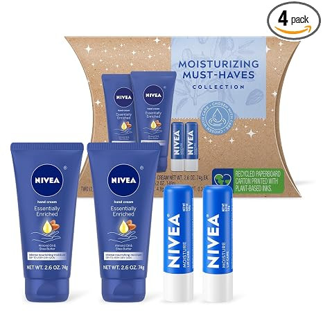 NIVEA Moisturizing Must-Haves Skin Care Set, Essentially Enriched Hand Cream with Almond Oil and ... | Amazon (US)