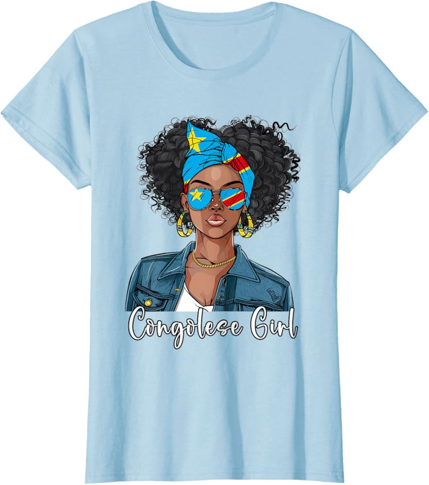 Congolese Flag Souvenirs Woman Uniform Dress Girl Congo T-Shirt | Amazon (US)