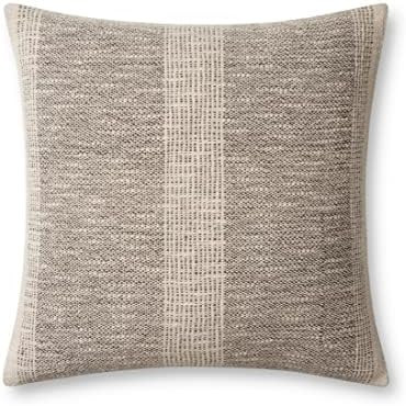 Loloi Angela Rose Dusk Pillow, 18'' x 18'' Cover w/Down, Charcoal/Ivory | Amazon (US)