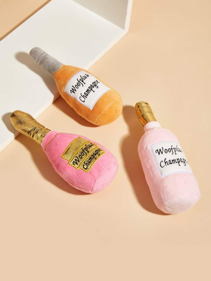 1pc Mini Plush Doll With Sound, Shaped Like A Miniature Liquor Bottle, Not Suitable For Pet Chewing, Contains Internal Sound Device To Attract Pet Attention (Random Color) | SHEIN