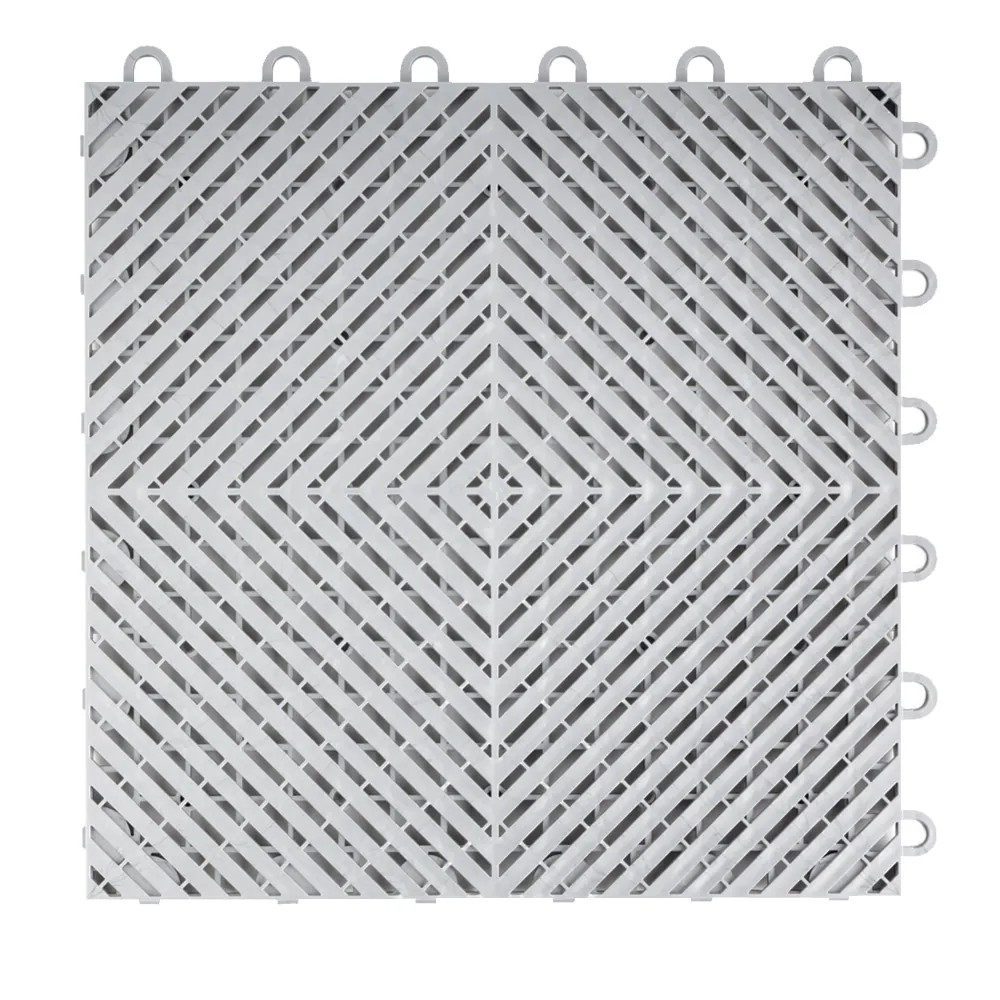 Swisstrax 12-in x 12-in Vented Polypropylene Garage Floor Tile ( 10-sq ft ) 10 -Pack | HOME-RSH-PS-10PK | Lowe's