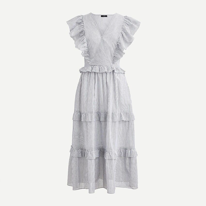 Ruffle-sleeve cotton voile dress | J.Crew US