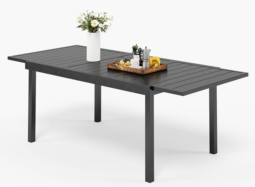 MFSTUDIO 6-8 Person Outdoor Expandable Rectangle Table Patio Matel Dining Table for Deck,Garden,C... | Amazon (US)
