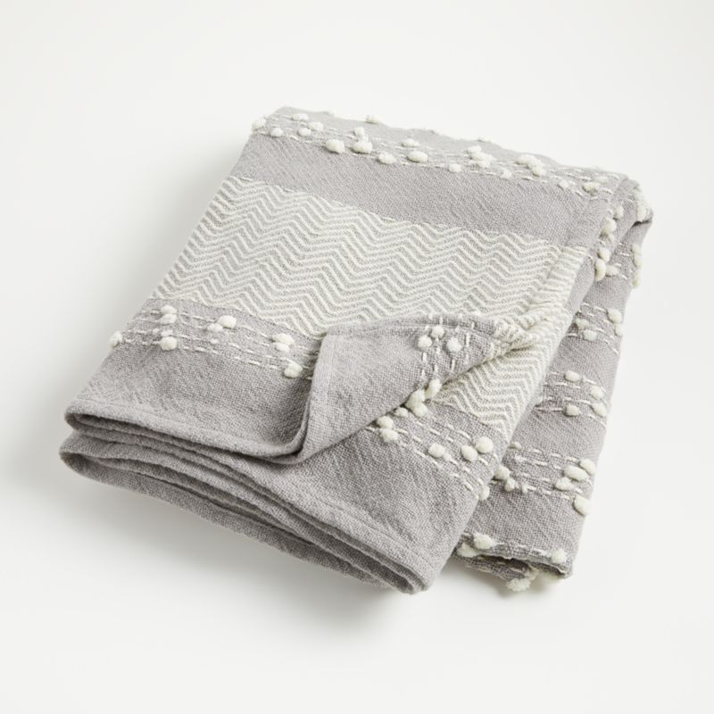 Grey Textured Throw Blanket + Reviews | Crate and Barrel | Crate & Barrel