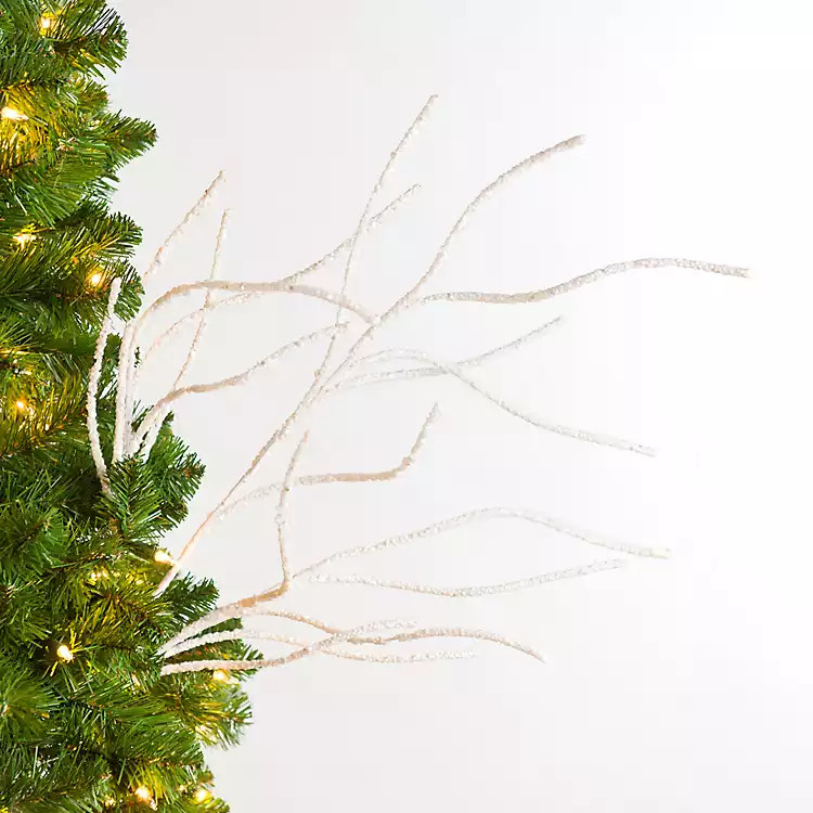 White Glitter Curly Coral Tree Pick | Kirklands