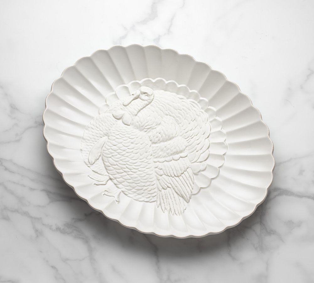 French Perle Carved Turkey Platter | Pottery Barn (US)