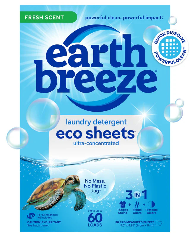 Laundry Detergent Eco Sheets - 60 Loads | Earth Breeze