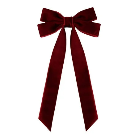 Velvet Christmas Bows, Premium Burgundy Ribbon Pretied Bows for Gift Wrapping, Elegant Wreath and Tree Hanging Decor, Ideal for Holiday Crafts, Party Favors and Festive Home Decoration | Walmart (US)