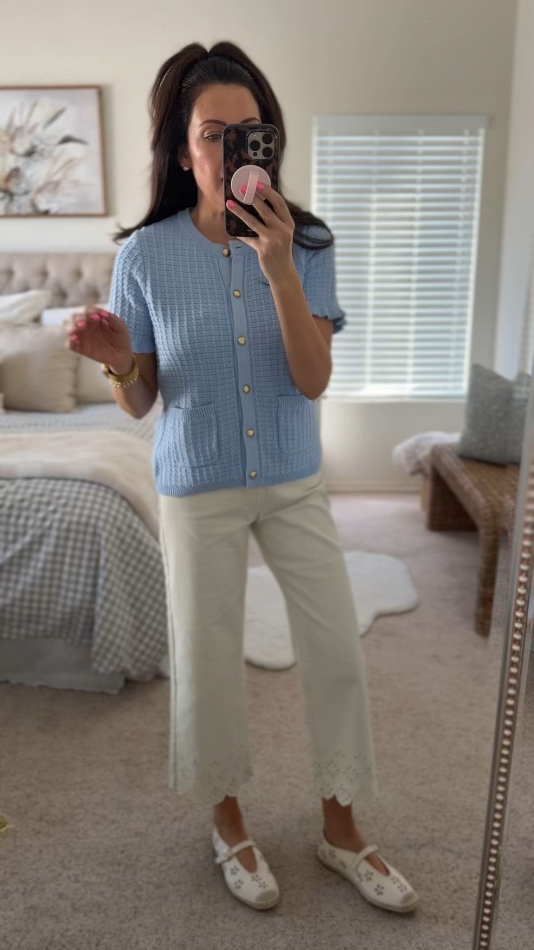 Medium sweater
4 regular in eyelet cropped jeans, also comes in denim 

#LTKootd #LTKmomlife #LTKSeasonal