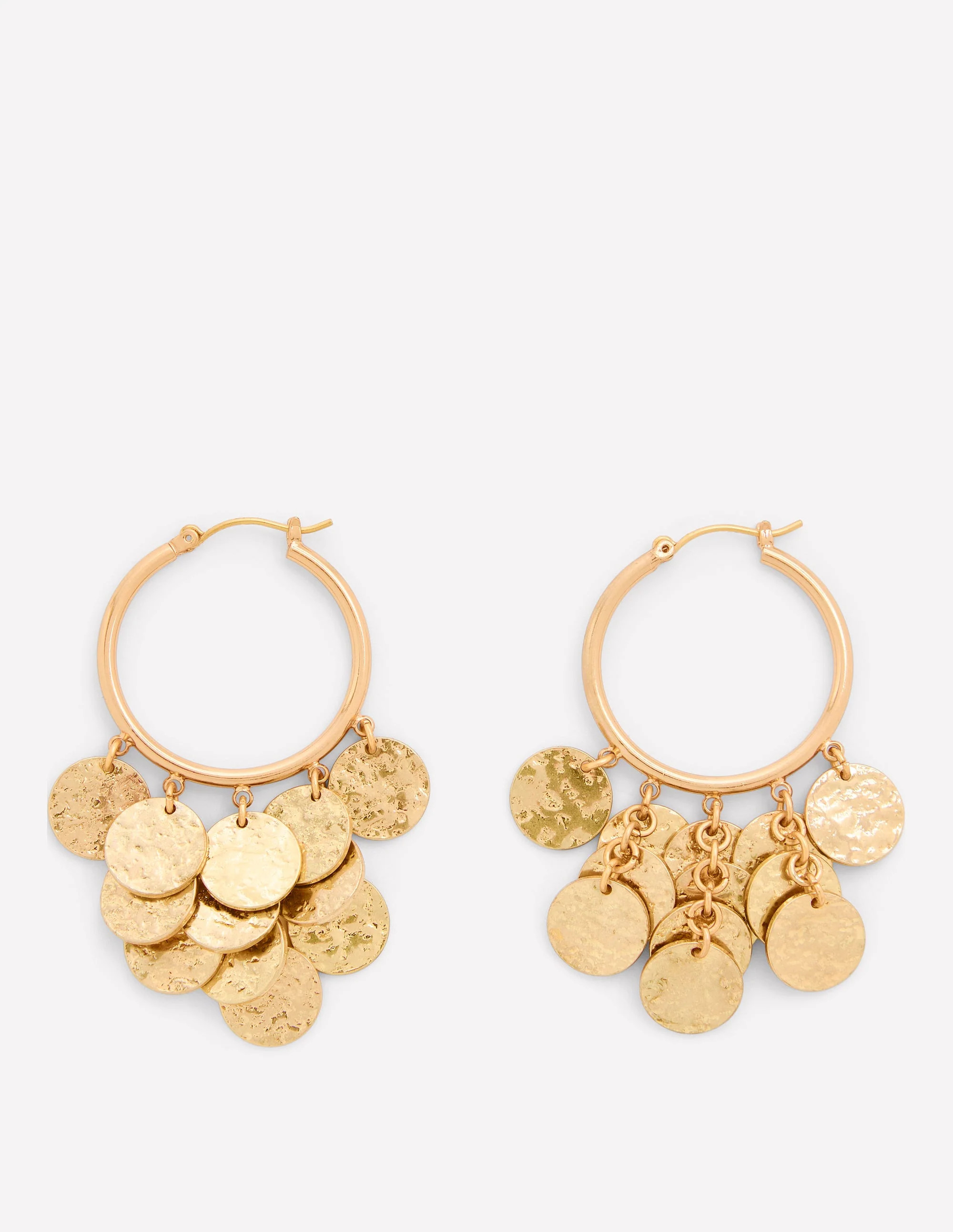 Hammered Gold Teardrop Hoops-Gold Colour | Boden UK