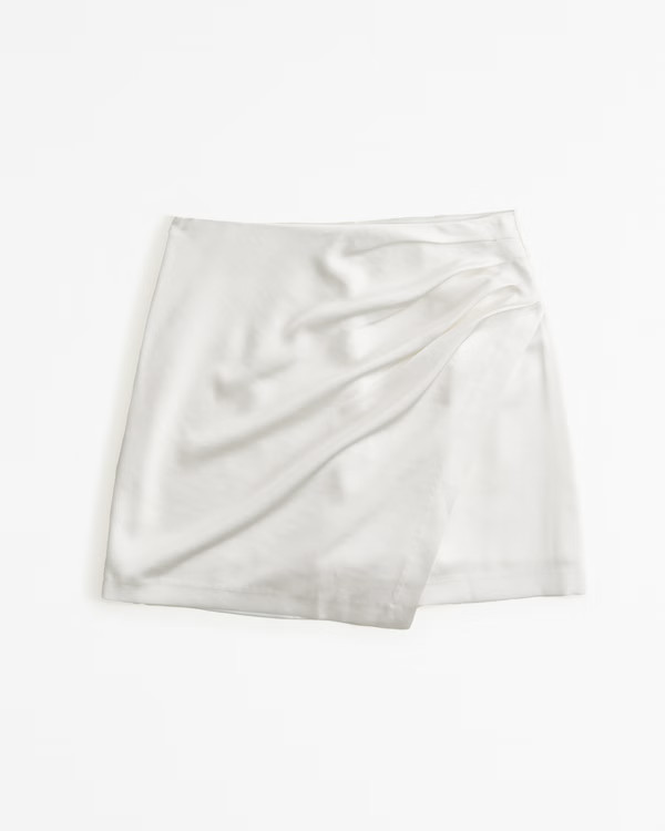 Satin Draped Mini Skort | Abercrombie & Fitch (US)