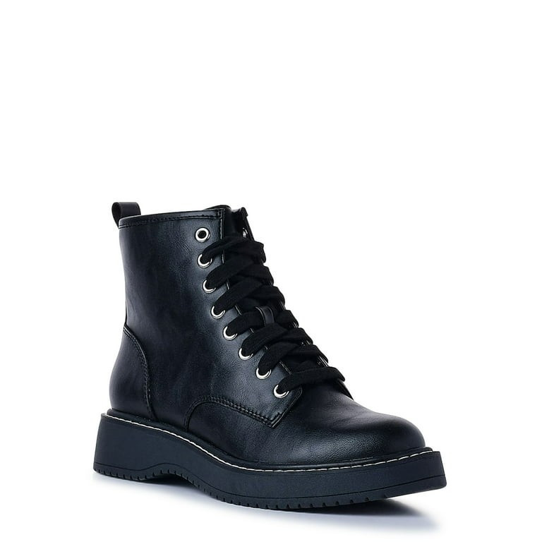 Madden NYC Women's Nappa Lace-up Moto Boots - Walmart.com | Walmart (US)