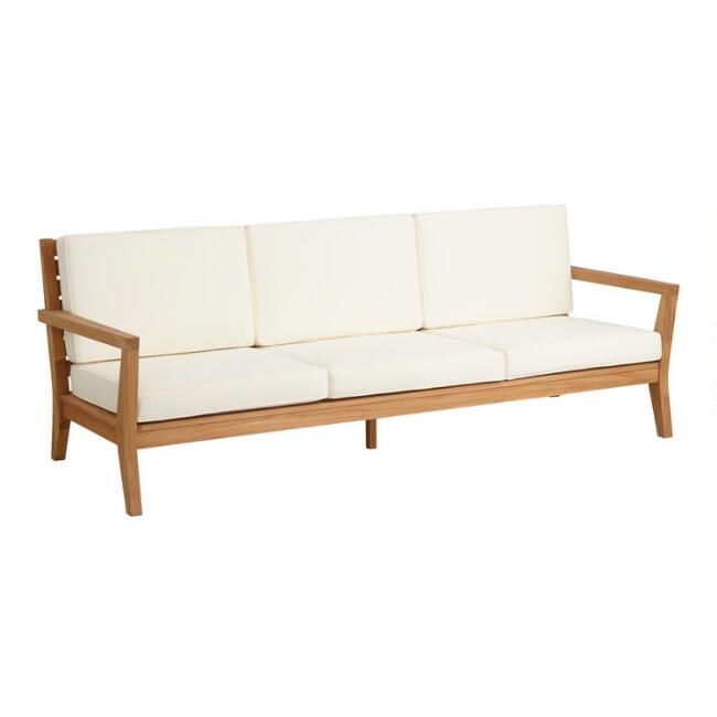 Natural Teak Calero 3 Seater Outdoor Bench | World Market