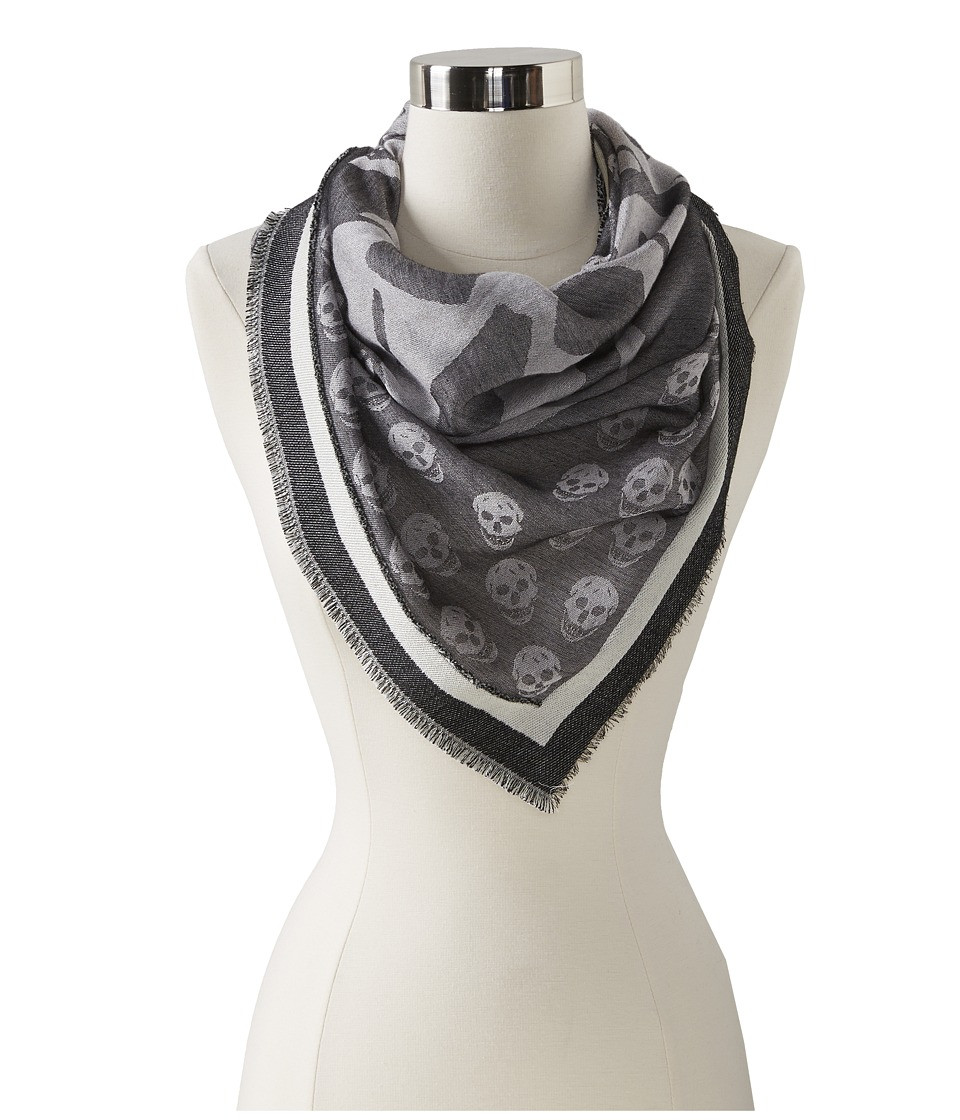 Alexander McQueen 2829003815Q 1460 (Lead/Black) Scarves | Zappos