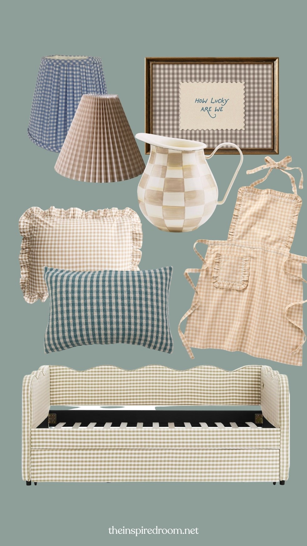 Style crush: gingham. Scalloped daybed with trundle (we just got two of these for the Snug and they’re adorable!), lampshades, pitcher, art, apron, pillowss

#LTKHome #LTKSaleAlert #LTKSeasonal
