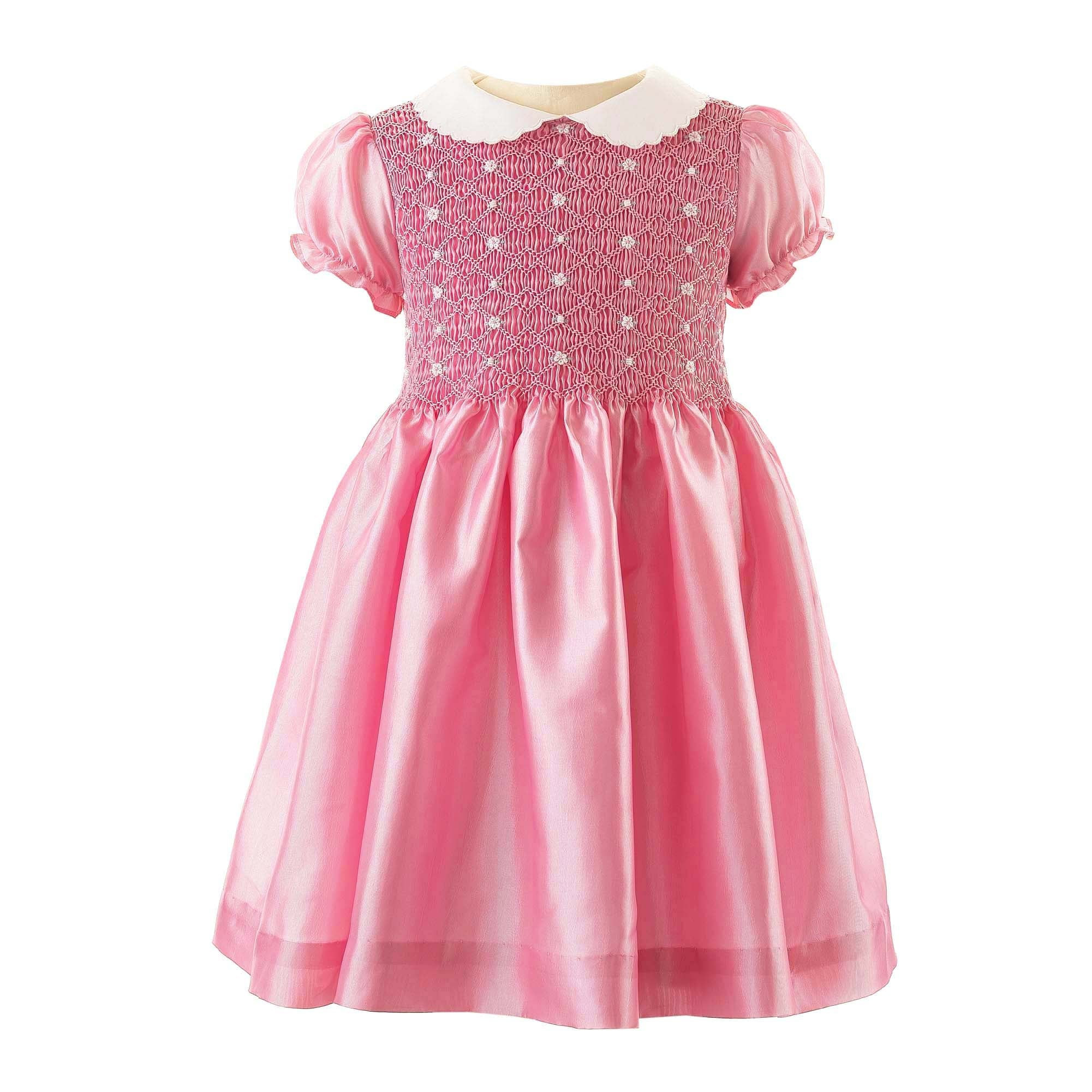 Taffeta Rosebud Smocked Dress | Rachel Riley