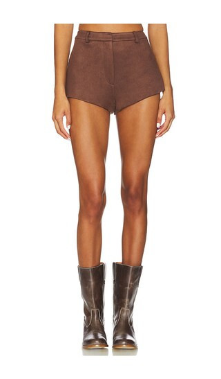 Bardot x REVOLVE Jayla Faux Suede Mini Short in Brown. - size 12 | Revolve Clothing (Global)