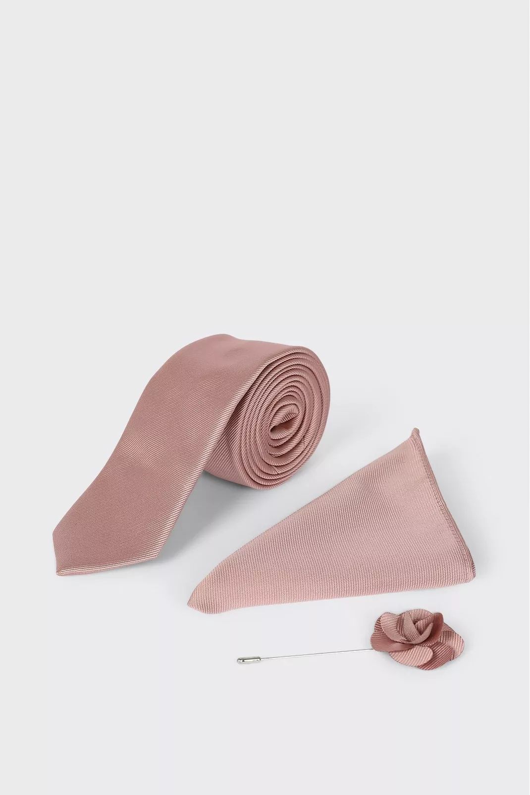 Buy Wedding Plain Tie Set With Matching Lapel Pin for GBP 22.00 | Burton UK | Burton UK