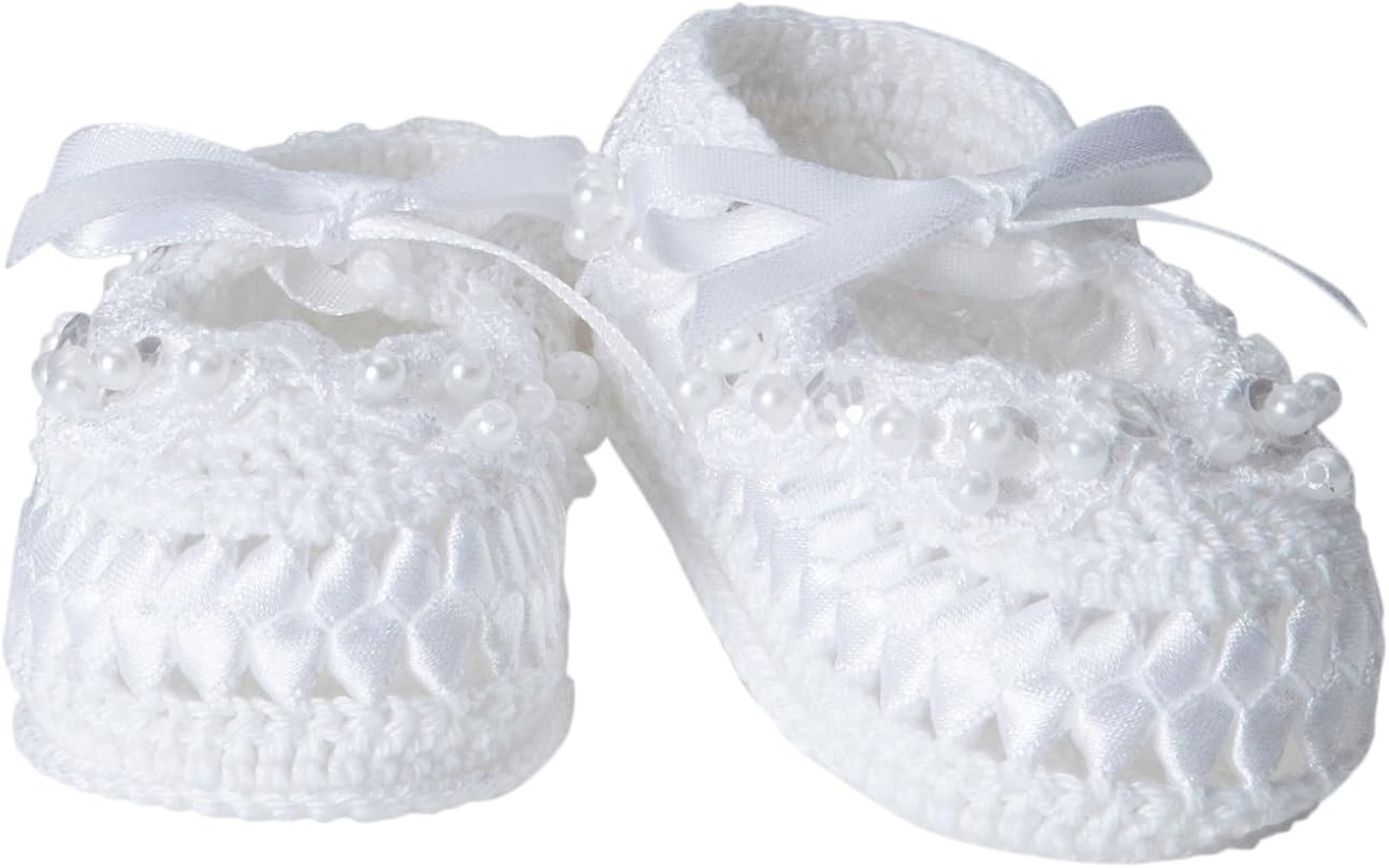 Jefferies Socks Baby Girls' Pearl Ribbon Bootie | Amazon (US)