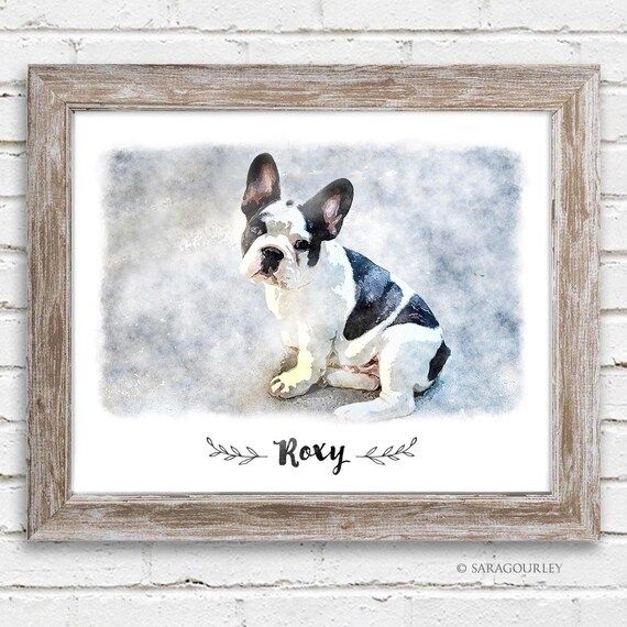 Digital Watercolor Pet Portrait, custom pet portrait, pet memorial, gift | Etsy (US)