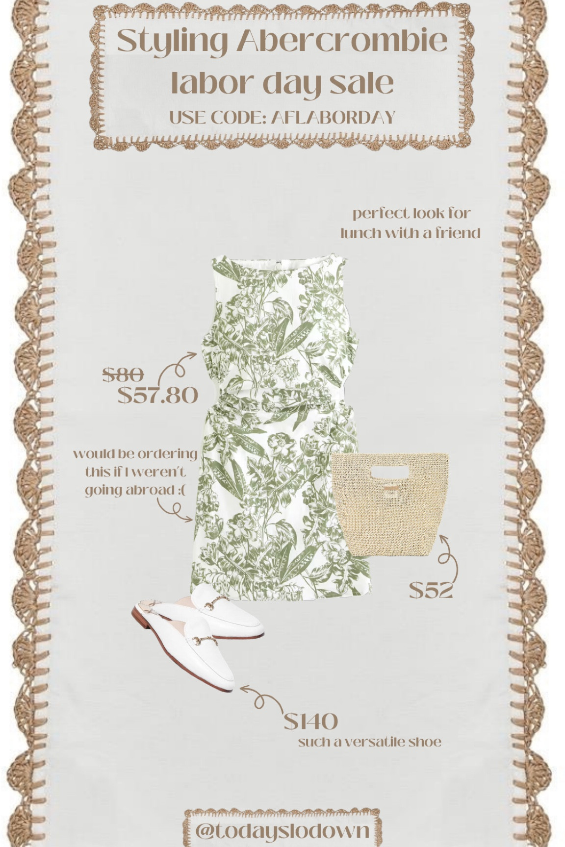 This may be my favorite look from styling the Abercrombie sale. I’ve put a lot of outfits together but this one takes the cake… however, this dress is FLYING OUT. Someone please snag this! 

#europeansummer #summerstyle #itgirl #linendress #labordaystyle #labordaylooks #saleonsale #abercrombiesale #mules #loafers 



#LTKU #LTKSeasonal #LTKSale