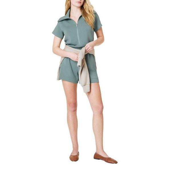 Women's Spanx AirEssentials Half-Zip Romper Large Fennel | Scheels Sports