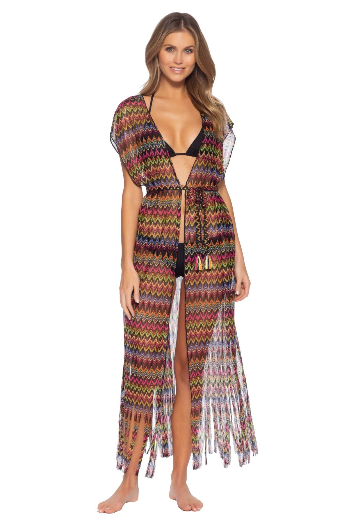 Neon Fringe Sheer Kimono | Everything But Water