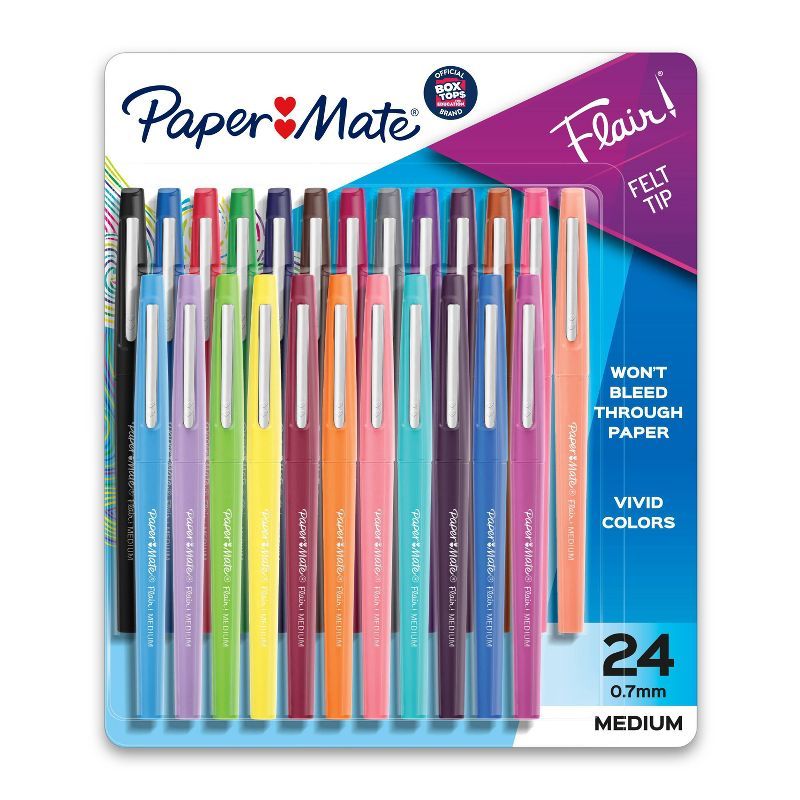 Paper Mate Flair 24pk Felt Pens 0.7mm Medium Tip Multicolored | Target