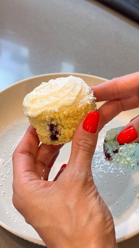 Lemon blueberry cupcakes. Checkout my instagram for the full recipe 🍋🫐🧁

#LTKHome #LTKSeasonal #LTKVideo