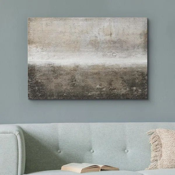 Minimal Landscape " Minimal Brown Brush Stroke Pastel Abstract Landscape Contemporary Art Living ... | Wayfair North America