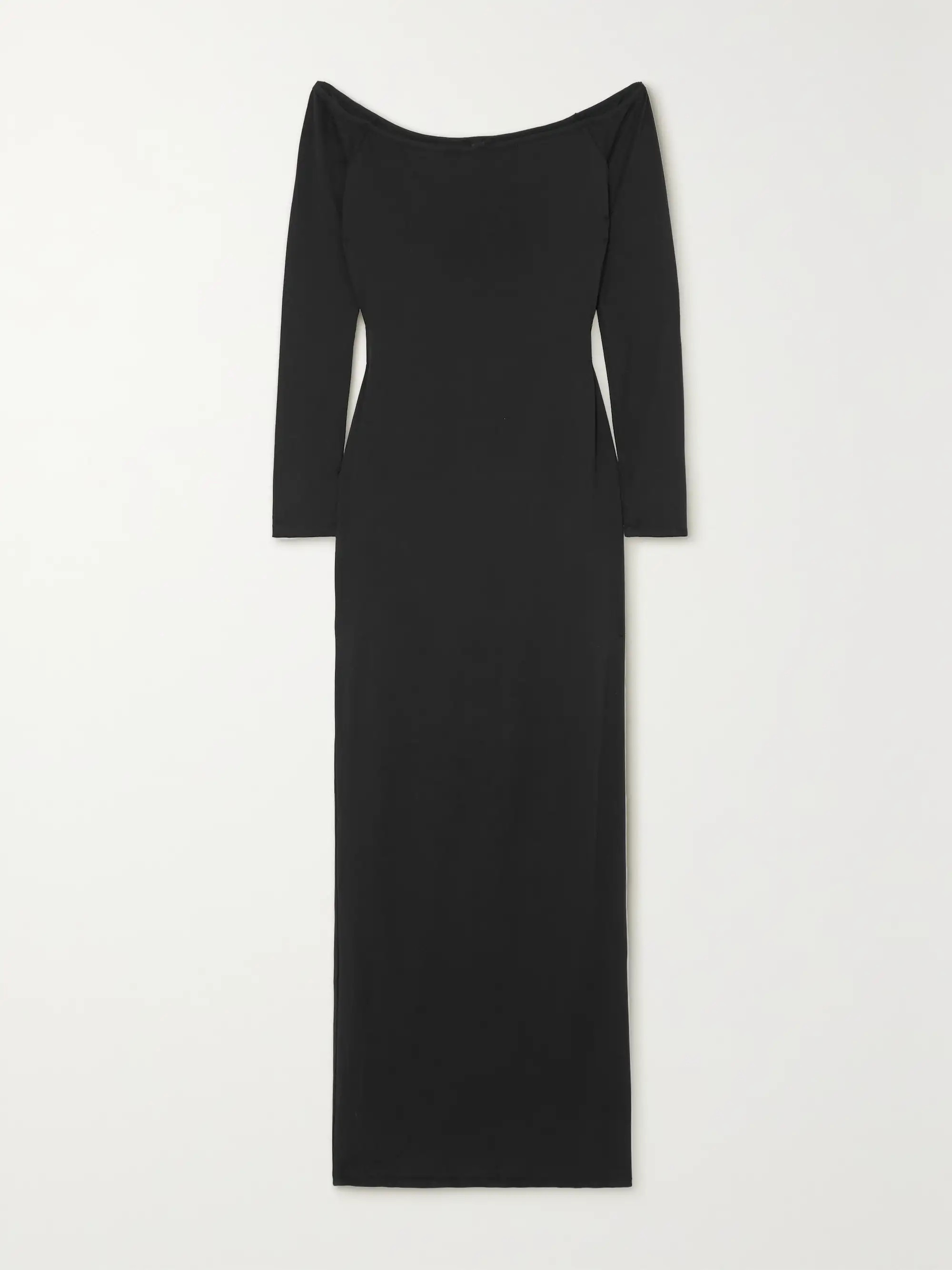 Smooth Lounge off-the-shoulder stretch modal-blend maxi dress - Onyx | NET-A-PORTER (US)