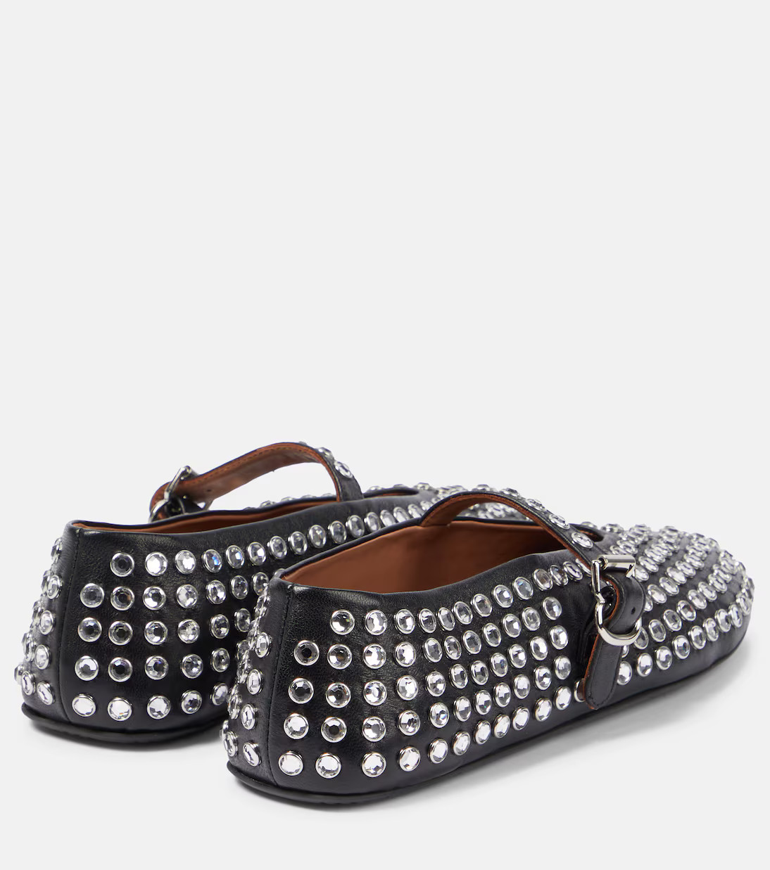 Embellished leather ballet flats | Mytheresa (UK)